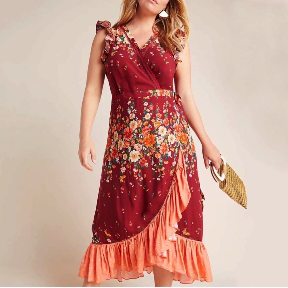Anthropologie Farm Rio Tesorina Wrap Dress • Size 2x • NEW WITH TAGS ON